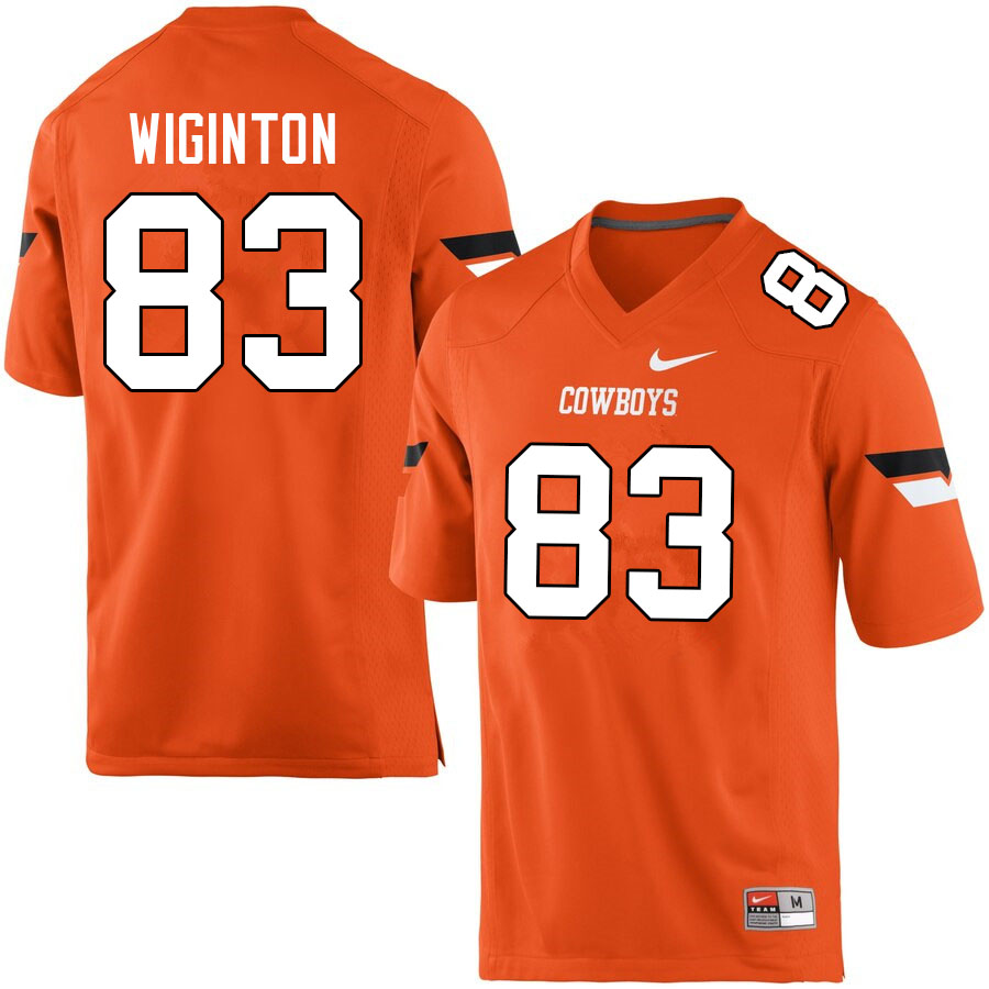 Men #83 Haydon Wiginton Oklahoma State Cowboys College Football Jerseys Sale-Orange